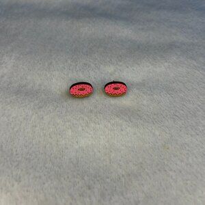Donut Earrings Wooden Style